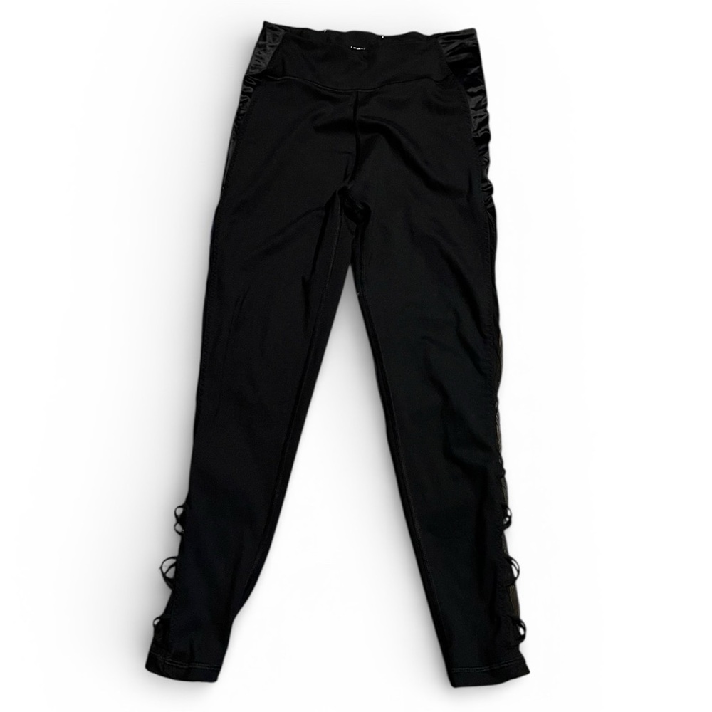 Victoria's Secret Black Size Small Leggings with Criss Cross Leg Cutout Detail